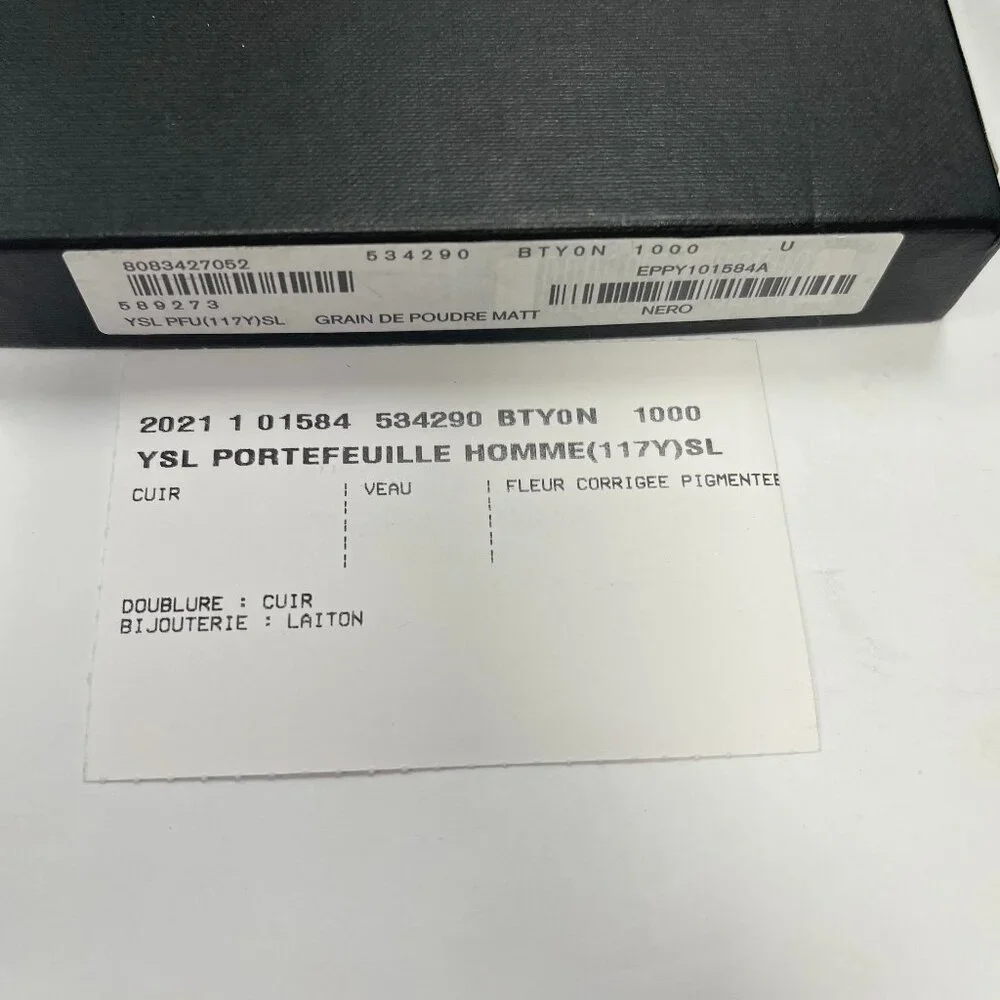 Saint Laurent 2021 Black Leather Continental Wallet - Preowned